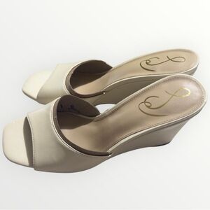 SAM EDELMAN Merrick Wedge Sandal in Ti Modern Ivory NEW IN BOX Size 8